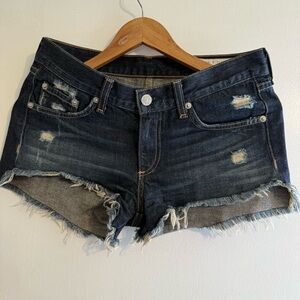rag & bone Dark Blue Distressed Jean Shorts